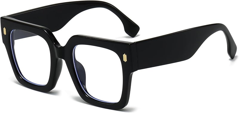 Breaksun Fashion Oversized Blue Light Blocking Glasses for Women Men Trendy Big Square Frame Computer Eyeglasses - Image 1